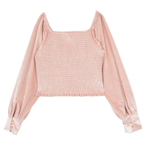 NWT XL Stella 88 Big Girls Velvet Faux Corset Top - Blush - Picture 4 of 4